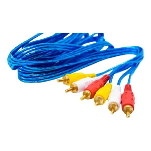 Cable Adaptador Rca A Rca 3x3 Audio Video Punta Dorada 3m