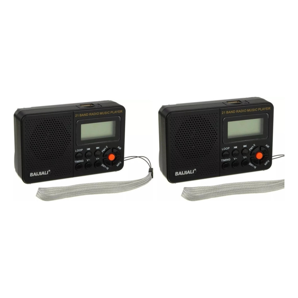 2 Radios Digitales Am/fm/usb/sd/obsequio 2 Pilas Recargable