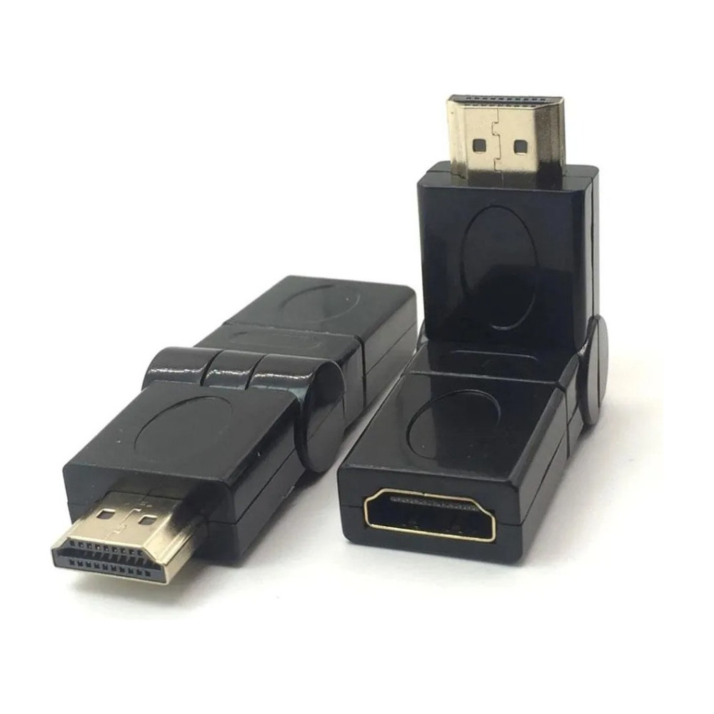 2 Uniones Convertidor Hdmi 360 Grados Macho Y Hembra De 7 Cm