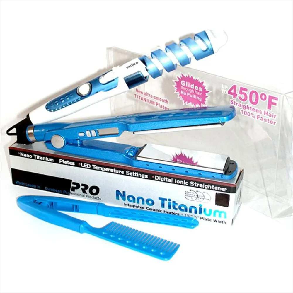 Combo Kit Plancha, Rizador Y Cepillo De Cabello Profesional