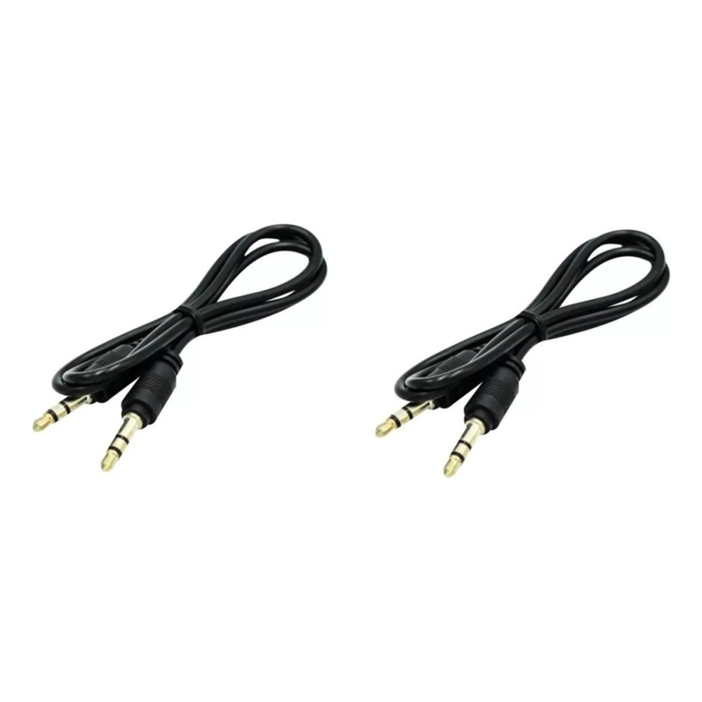 Dos Cables Plug Auxiliar Audio Stereo-stereo 3.5 Mm De 50 Cm