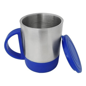 Mug En Acero Inoxidable Con Oreja Y Tapa Removible 8 Onz