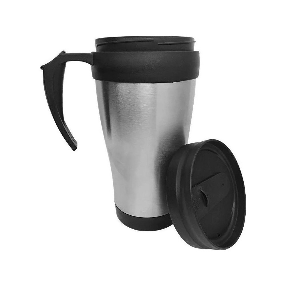 Mug Termo En Acero Inoxidable Con Tapa Y Oreja Plástica