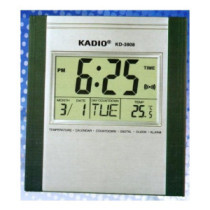 Reloj Digital Temperatura Pared Cuadrado Kadio Kd-3808 Gris