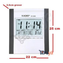 Reloj Digital Temperatura Pared Cuadrado Kadio Kd-3808 Gris