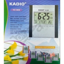 Reloj Digital Temperatura Pared Cuadrado Kadio Kd-3808 Gris