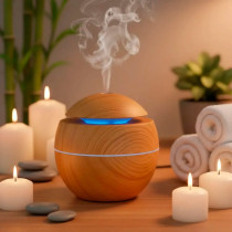 Humidificador Difusor de Aromas Tipo Madera USB | 7 Colores LED