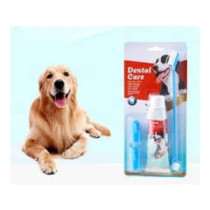 Crema Dental Mascota + Cepillo Doble + 2 Dedal Perro Y Gato