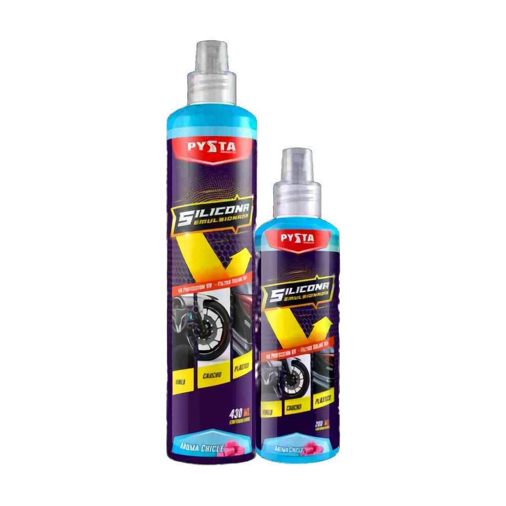 Silicona Moto Carro Spray Aroma Chicle 200ml + 430ml