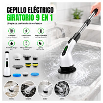 Cepillo Eléctrico 9 en 1 | Limpieza Baño, Cocina y Auto