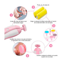 Lima Eléctrica para Uñas de Bebé - Rosado | Corta y Pule