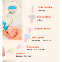 Lima Eléctrica para Uñas de Bebé - Rosado | Corta y Pule