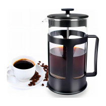 Cafetera Prensa Francesa 1000 ml de Vidrio Negra | Embolo para Café