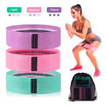 Bandas Elásticas de Tela x3 | Piernas y Glúteos Fitness