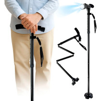 Bastón Plegable con Luz LED | Altura Ajustable para Caminar