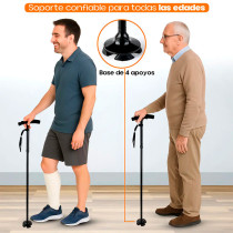 Bastón Plegable con Luz LED | Altura Ajustable para Caminar