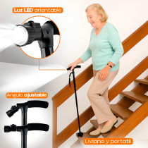 Bastón Plegable con Luz LED | Altura Ajustable para Caminar