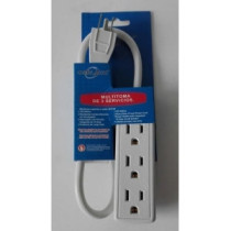 Multitoma 3 Puertos 125v Polo A Tierra Resistente 15 Amp