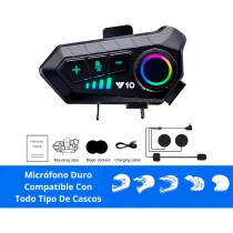 Intercomunicador Auricular Bluetooth V10 para Casco de Moto