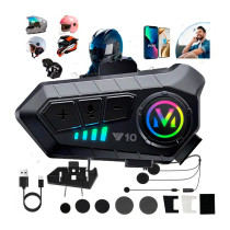Intercomunicador Auricular Bluetooth V10 para Casco de Moto