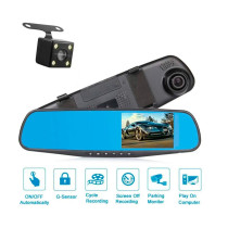 Espejo Retrovisor Doble Cámara 4.3” Full HD para Carro