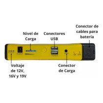 Arrancador de Batería 12V con Compresor y Linterna | Carro y Moto