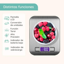 Balanza Gramera Digital 5 kg | Cocina Acero Inoxidable