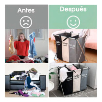 Cesto para Ropa Sucia Plegable 3 Secciones | Organizador
