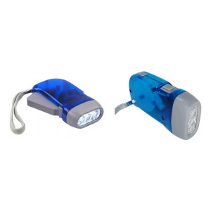 2 Linternas Manuales Dinamo Recargable Power 3 Led Camping